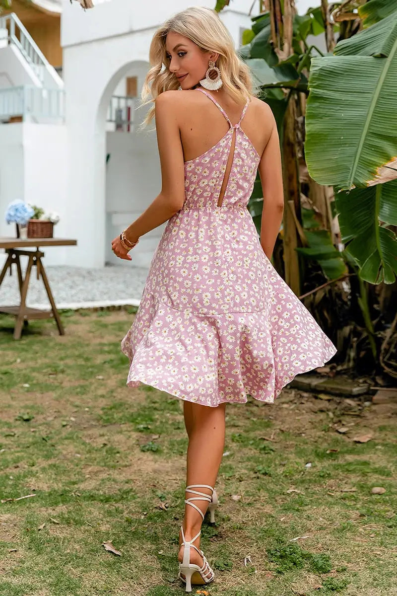 Robe Rose Pale Fleurie | Dame Fleur