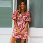 Robe Rouge Petites Fleurs - Vignette | Dame Fleur