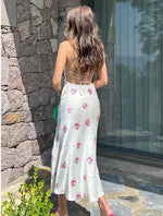 Robe Satin Fleurie - Vignette | Dame Fleur