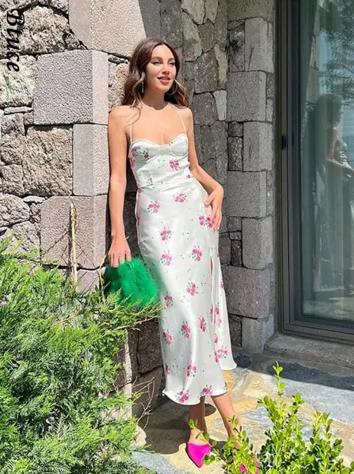 Robe Satin Fleurie | Dame Fleur