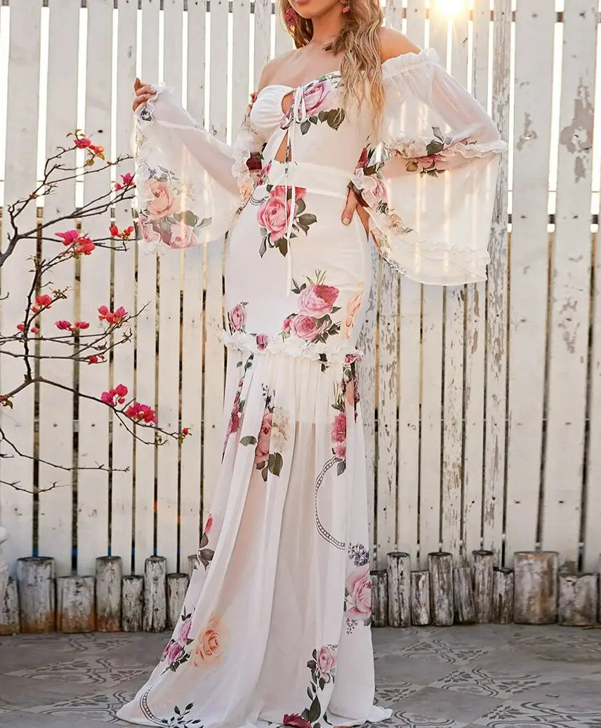 Robe Témoin de Mariage Fleurie | Dame Fleur