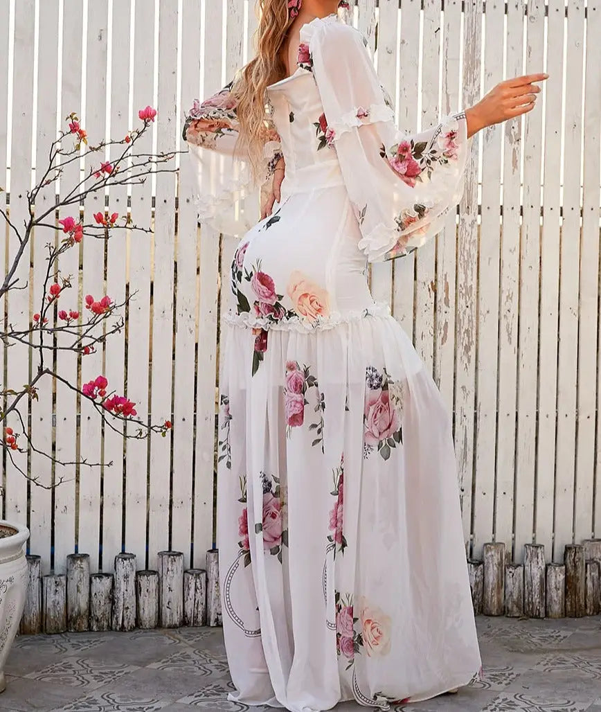Robe Témoin de Mariage Fleurie | Dame Fleur