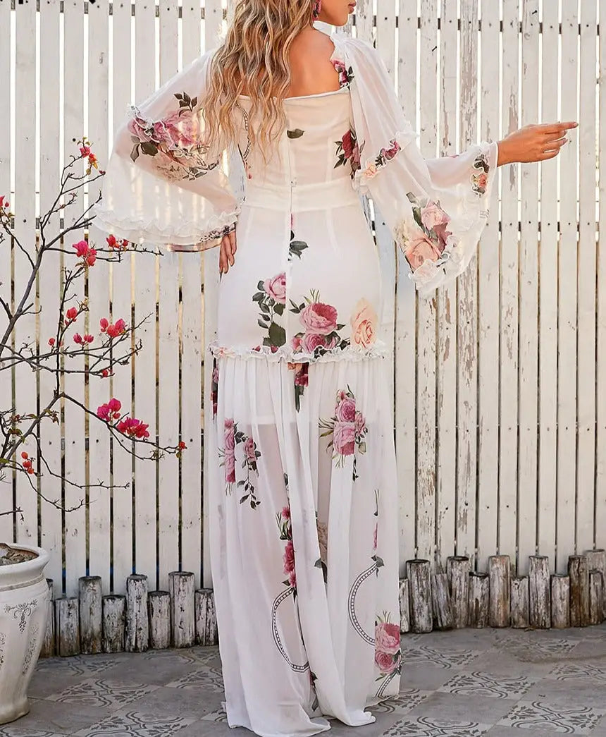 Robe Témoin de Mariage Fleurie | Dame Fleur