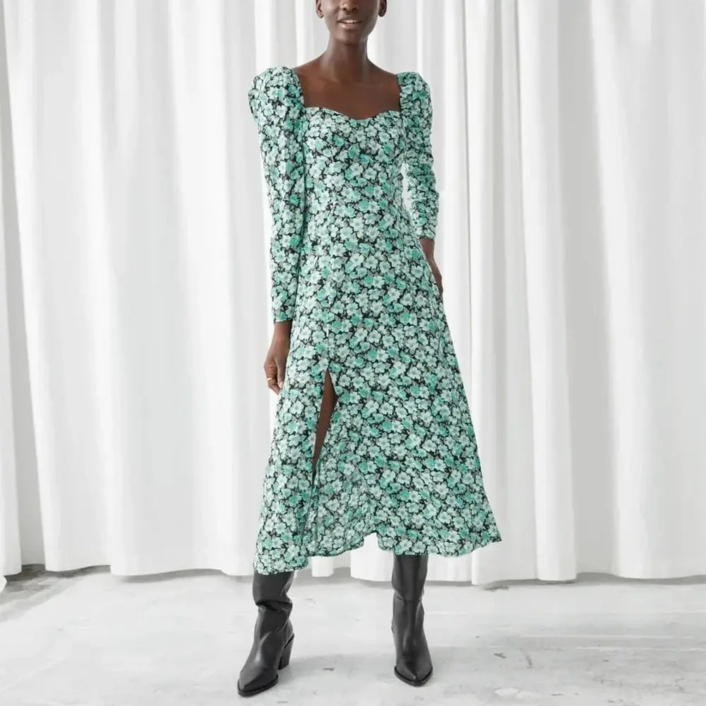 Robe Verte à Fleur | Dame Fleur