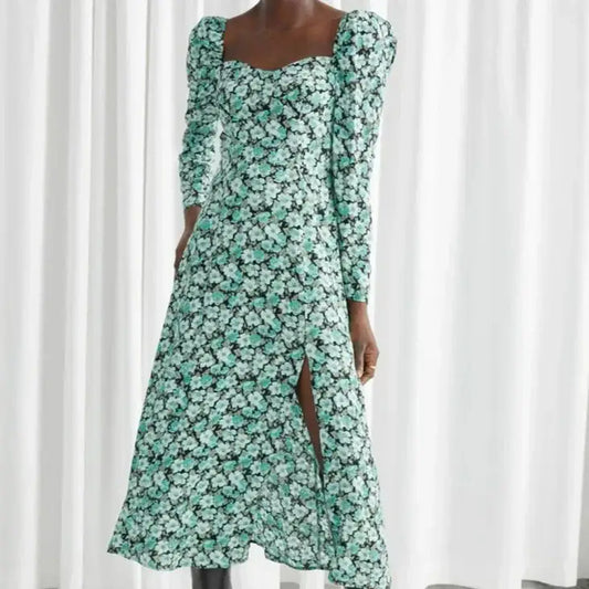 Robe Verte à Fleur | Dame Fleur