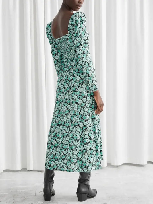 Robe Verte à Fleur | Dame Fleur