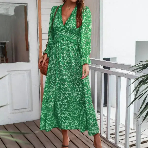 Robe Verte Fluide | Dame Fleur
