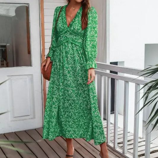 Robe Verte Fluide | Dame Fleur