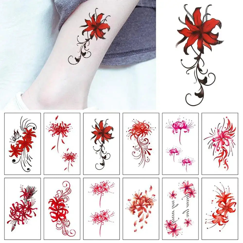 Tatouages Éphémères Fleur et Papillon – Pack 10 à 50 pièces