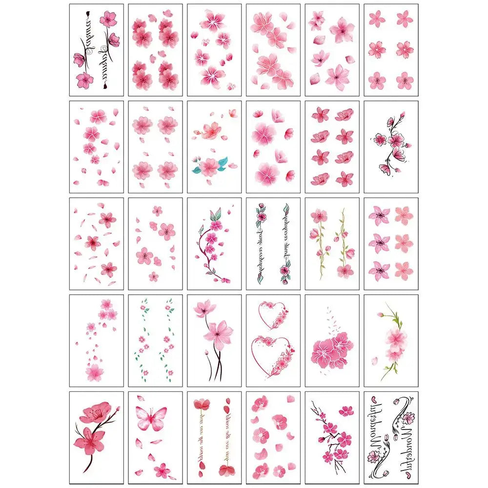Tatouages Éphémères Fleur et Papillon – Pack 10 à 50 pièces