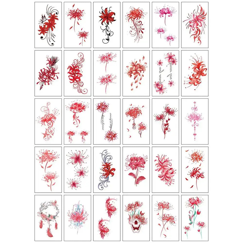 Tatouages Éphémères Fleur et Papillon – Pack 10 à 50 pièces