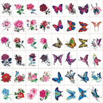 Tatouages Éphémères Fleur et Papillon – Pack 10 à 50 pièces - Vignette | Dame Fleur