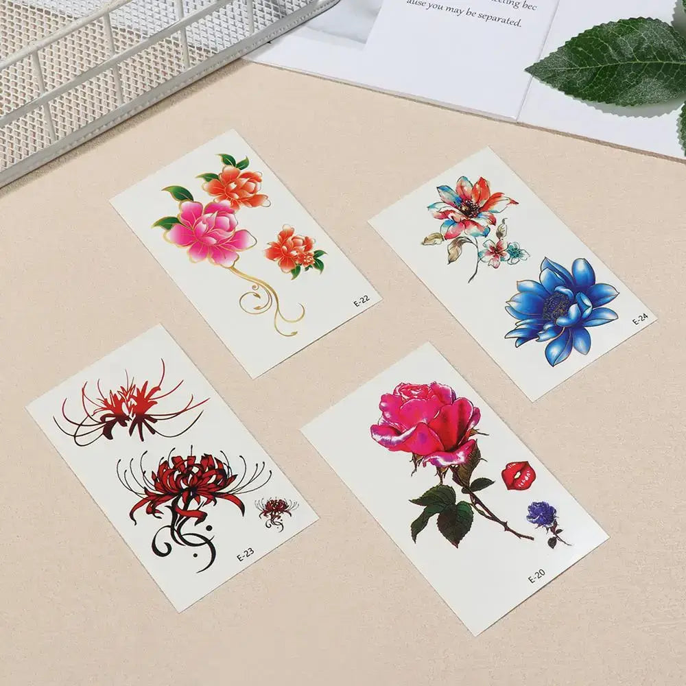 Tatouages Éphémères Fleur et Papillon – Pack 10 à 50 pièces