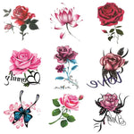 Tatouages Éphémères Fleur et Papillon – Pack 10 à 50 pièces - Vignette | Dame Fleur