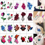 Tatouages Éphémères Fleur et Papillon – Pack 10 à 50 pièces - Vignette | Dame Fleur