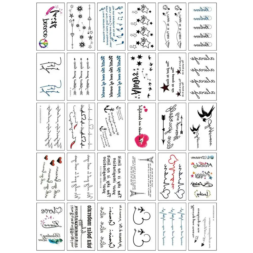 Tatouages Éphémères Fleur et Papillon – Pack 10 à 50 pièces