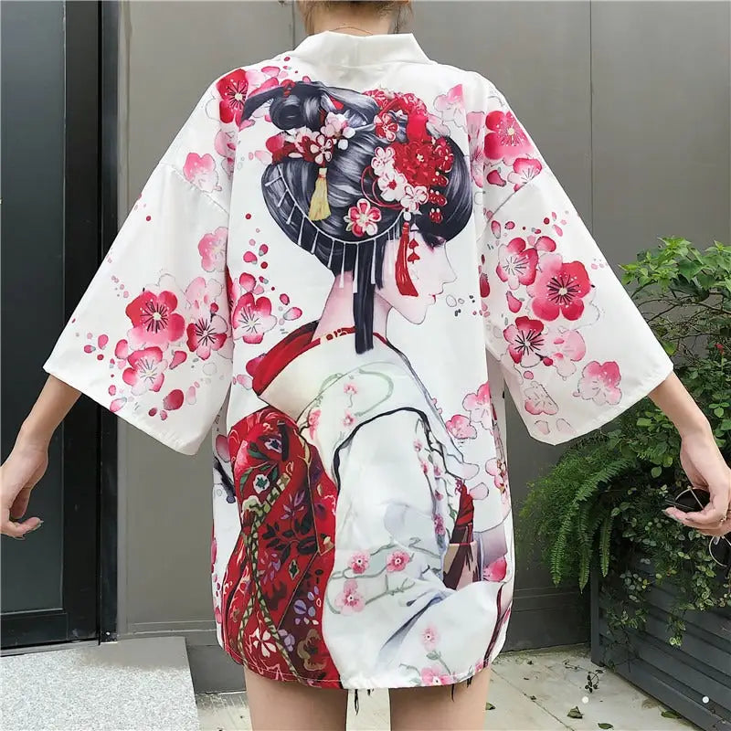Veste Kimono Femme Geisha Fleurie | Dame Fleur