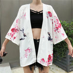 Veste Kimono Femme Geisha Fleurie - Vignette | Dame Fleur