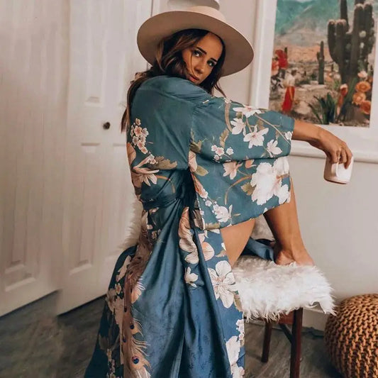 Veste Kimono Fleuri Chic | Dame Fleur