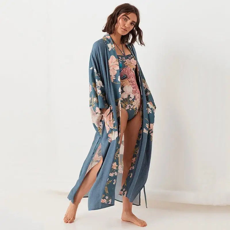 Veste Kimono Fleuri Chic | Dame Fleur