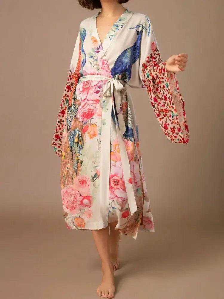 Veste Kimono Fleurie Femme | Dame Fleur