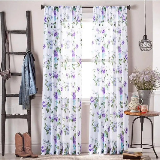 Voilage fleurs violettes | Dame Fleur