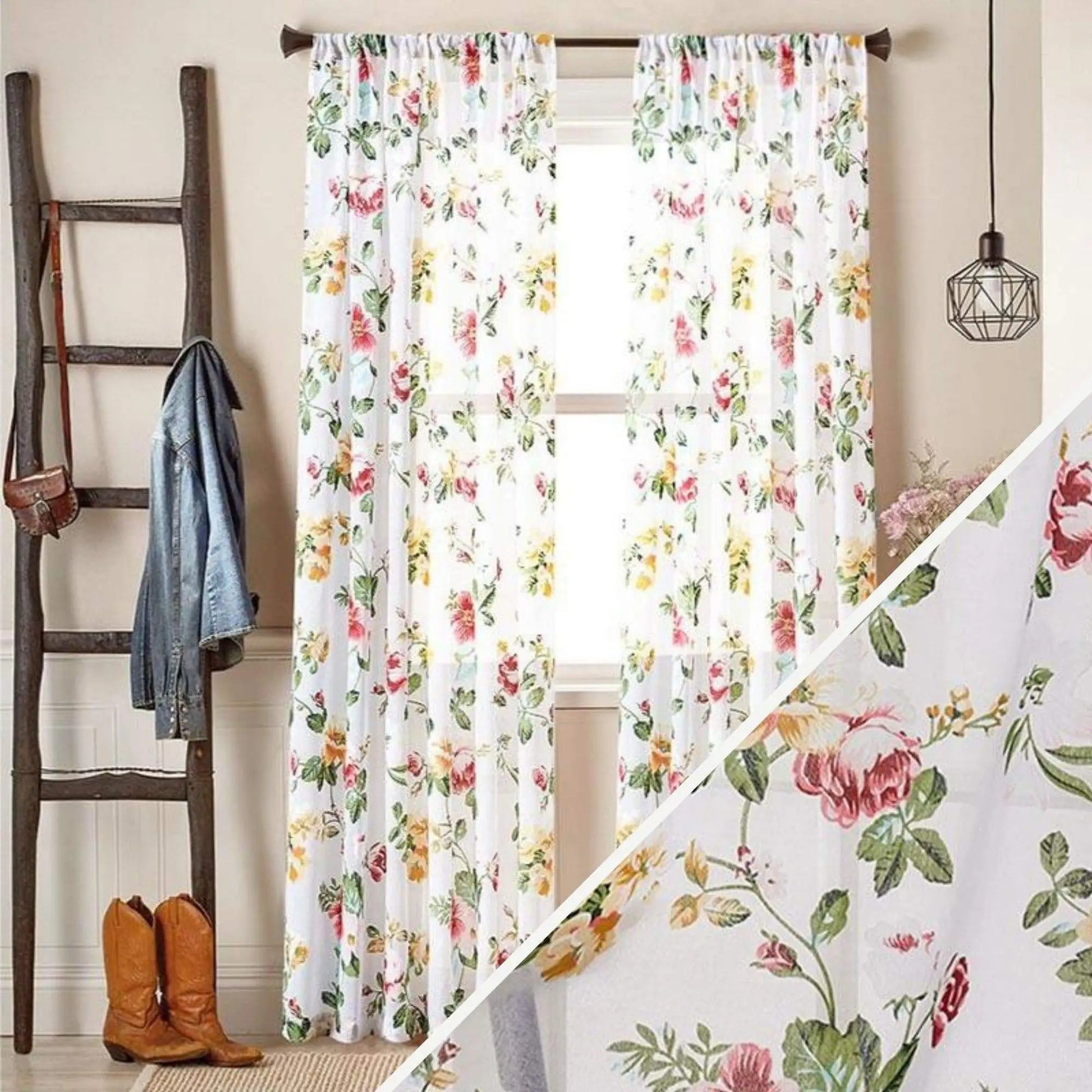 Voilage imprimé floral | Dame Fleur