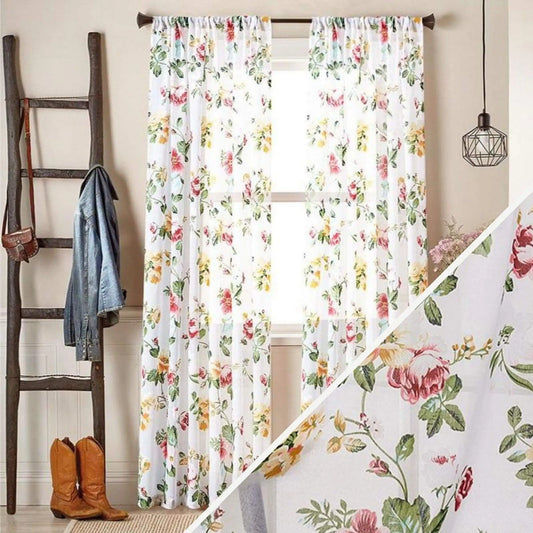 Voilage imprimé floral | Dame Fleur