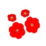 Boucles d'Oreilles Fleur Rouge